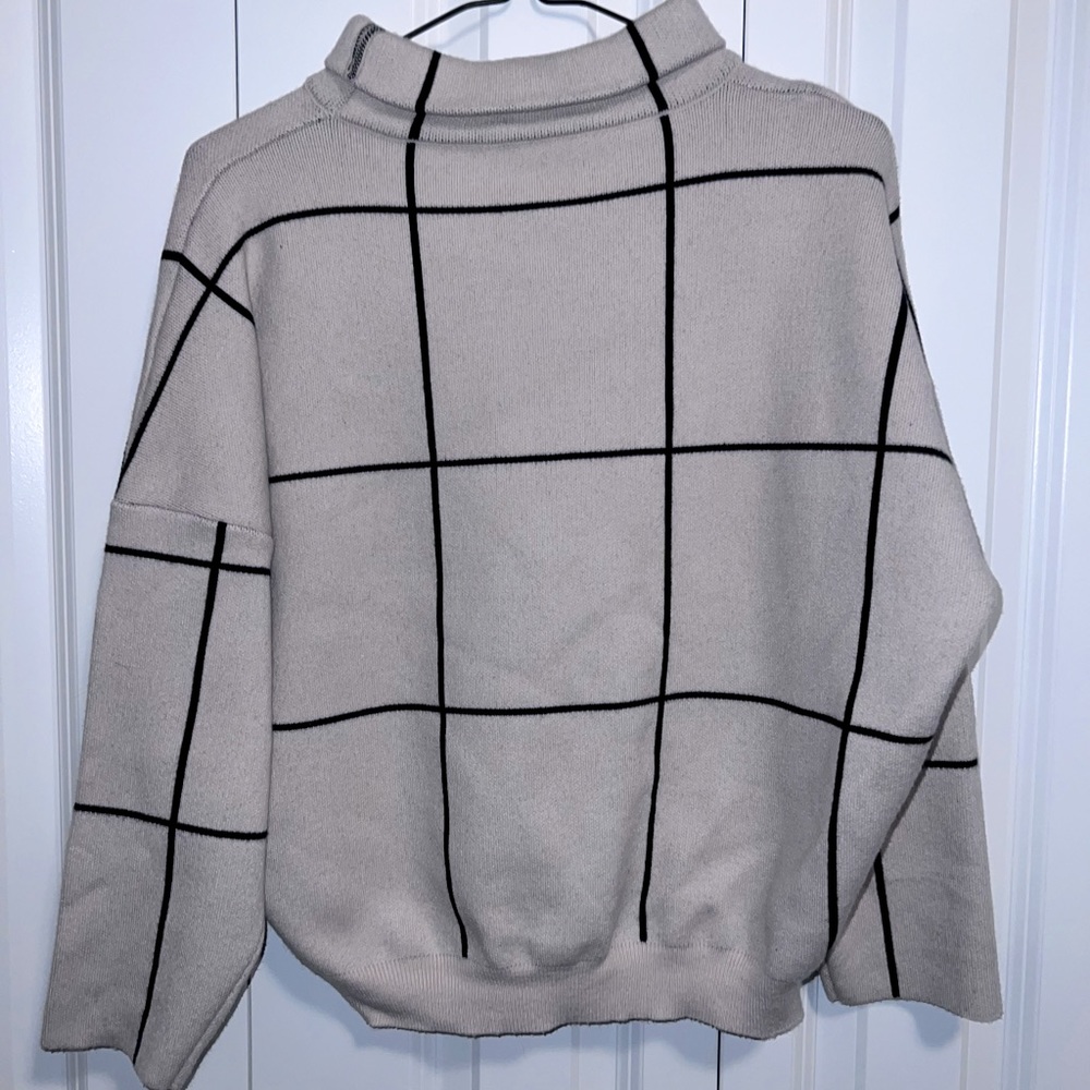 CHICWISH grid turtleneck sweater